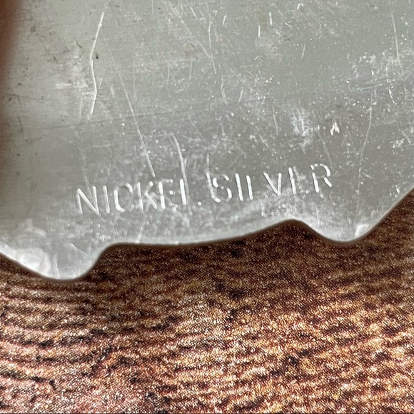 VINTAGE Native American Navajo Bird Nickel Silver Buckle Rose Carved Lether Belt - Picture 7 of 7